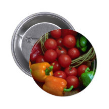 Beautiful Peppers and tomatoes Pinback Buttons