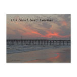 Beautiful "Pier and Sunset" (Oak Island, NC) Post Card