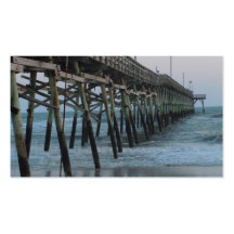 Beautiful Pier and Waves (Oak Island, NC) Business Card Templates