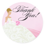 Beautiful Pink and White Luxe Thank You Round Sticker
