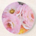 Beautiful pink and white Roses drink coaster