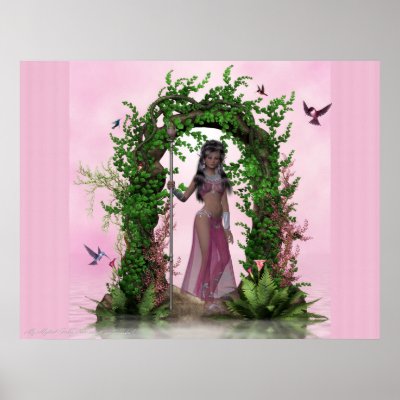 Beautiful Pink Elf under Archway Poster Print by mrssocolov4