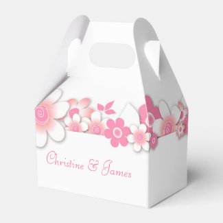Beautiful, pink flowers, customizable gift box