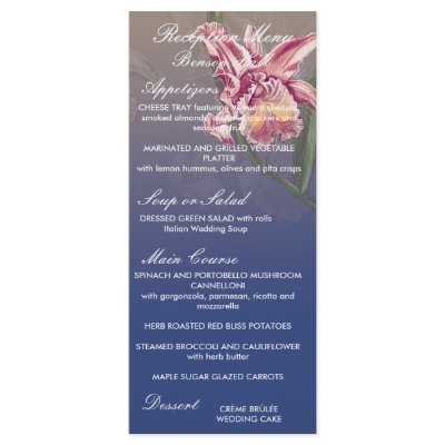 beautiful pink orchid on deep blue wedding customised rack card by secret_corner