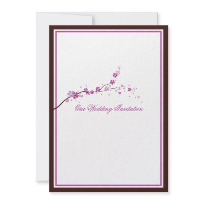 Beautiful Pink Purple Blossom Wedding Invitation by honey_moon
