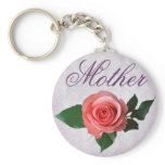 Beautiful Pink Rose for Mom Key Chain