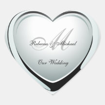 Beautiful Platinum Heart Our Wedding Sticker