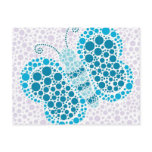 Beautiful Pointillism Butterfly Blue and Purple postcards
