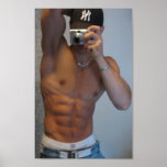 Beautiful pose showing the abs posters