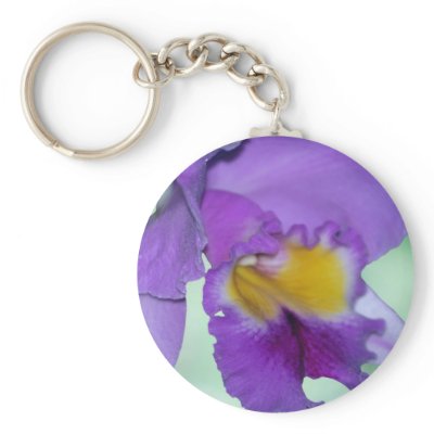 Beautiful purple orchid flower key chains by TheScenicRoute