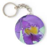Beautiful purple orchid flower keychains
