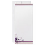 Beautiful purple swirls and blossom rack card