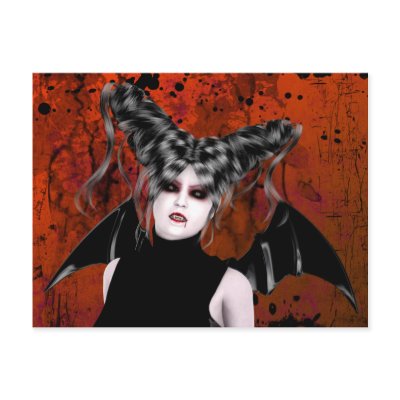Beautiful Rage Gothic Vampire Art Postcard by darkdreams