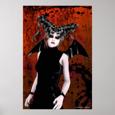 Beautiful Rage Gothic Vampire Art Poster by darkdreams