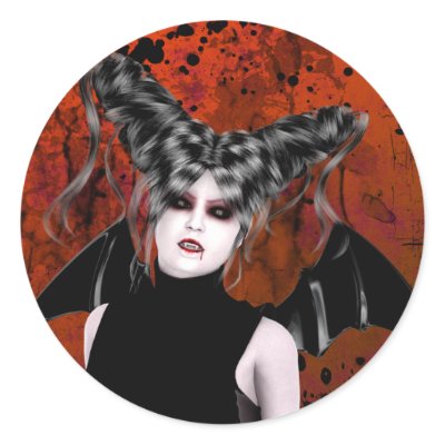 Beautiful Rage Gothic Vampire Art Stickers by darkdreams