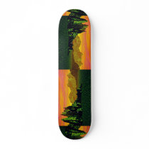 Beautiful Rainforest sunset Custom Skateboard