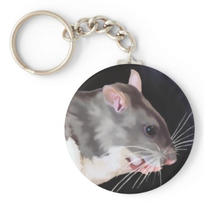Beautiful Rat Painting Key Chain by RattyratCindy