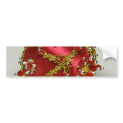 Beautiful Red and Gold Christmas Ornament Bumper Sticker by rspears01