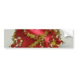 Beautiful Red and Gold Christmas Ornament bumper stickers