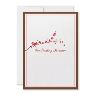 Beautiful Red Blossom Wedding Invitation by honey_moon