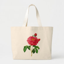 Beautiful Red Rose by Pierre Joseph Redoute Canvas Bag