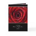Beautiful Red Rose Wedding Card Invite -Black