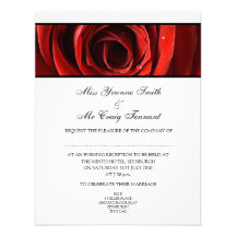 Beautiful Red Rose Wedding Evening Reception-White Announcement