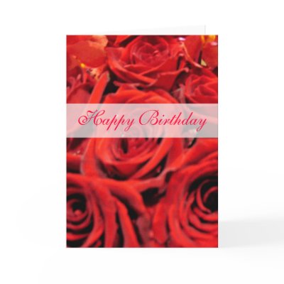 Beautiful red roses Happy Birthday Greeting Card by DonnaGrayson_Photos