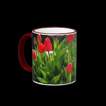 Beautiful Red Tulips mugs