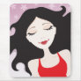 Beautiful relaxing or sleeping woman mousepad