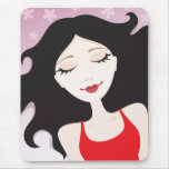 Beautiful relaxing or sleeping woman mousepad