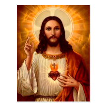 Beautiful religious Sacred Heart of Jesus image Post Cards
