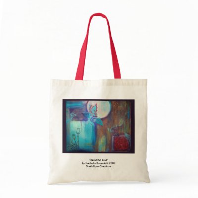 "Beautiful Soul" Abstract Art Tote... Canvas Bags by shellrosecreations