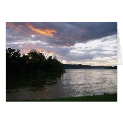Beautiful Sunrise at Ohio River Cards by allthingsnatural