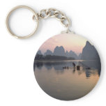 Beautiful Sunset: Crossing the River Li, Guilin, C Key Chain