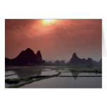 Beautiful Sunset: Guilin, China Greeting Card