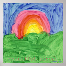 Beautiful Sunset ~ Original Children's Art Poster