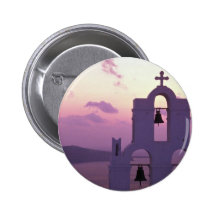 Beautiful Sunset: Santorini Fira at sunset, Greece Button
