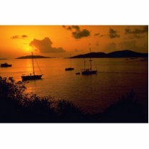 Beautiful Sunset: Virgin Gorda, British Virgin Isl Acrylic Cut Out