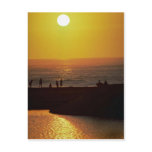 Beautiful Sunset: Waimea Bay, North Shore, Oahu, H Postcard