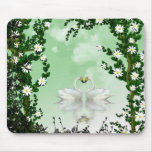 Beautiful swans flowers 1 mousepads