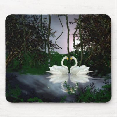 beautiful swans scene mousepad 1 by ElegantRose