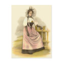 Beautiful Swiss Woman in Traditional Costume, Bern postcards