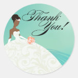 Beautiful Teal and White Luxe Thank You Stickers