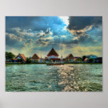 Beautiful Temples near Bangkok at dusk Posters