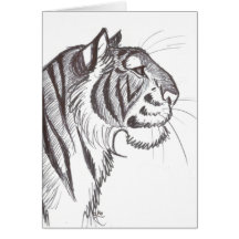 Beautiful Tiger drawing greeting card