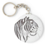 Beautiful Tiger drawing keychain