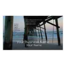 Beautiful "Under the Pier" Beach Scene Business Card Template