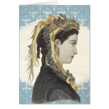 Beautiful Victorian Woman in Profile Cards