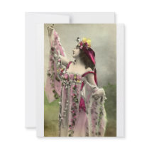 Beautiful Vintage Flower Goddess Invitations